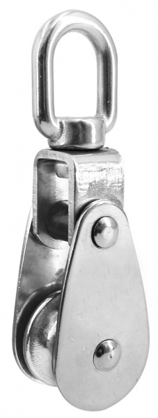 Block mit Rolle und Wirbel aus Edelstahl V4A